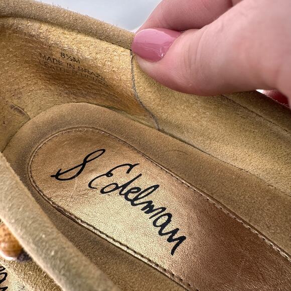 Sam Edelman Angelina Suede Wood Wedge Moccasins Size 8.5 - Picture 3 of 9